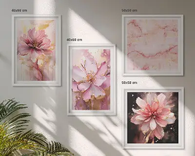 Wanddeko-Set mit Blumenarrangements aus weißen Rosen