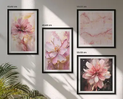 Wanddeko-Set mit Blumenarrangements aus weißen Rosen