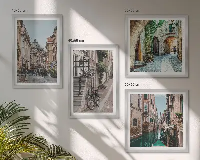 Venezianische Straßen Wasserarchitektur als gerahmtes Polyptychon