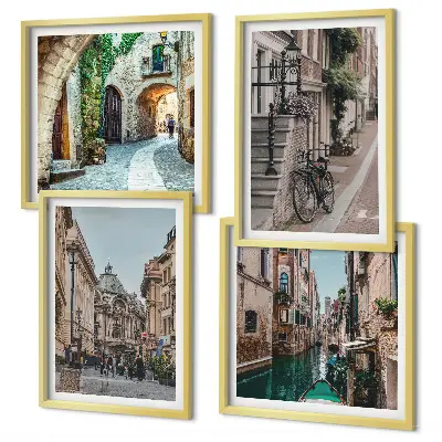 Venezianische Straßen Wasserarchitektur als gerahmtes Polyptychon