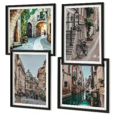 Venezianische Straßen Wasserarchitektur als gerahmtes Polyptychon