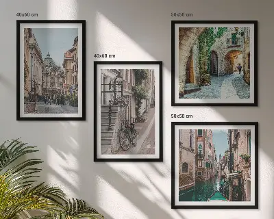 Venezianische Straßen Wasserarchitektur als gerahmtes Polyptychon