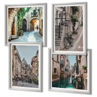 Venezianische Straßen Wasserarchitektur als gerahmtes Polyptychon