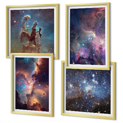Polyptychon mit rahmen Kosmische Sternenlandschaften