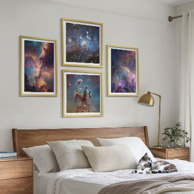 Polyptychon mit rahmen Kosmische Sternenlandschaften