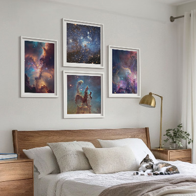 Polyptychon mit rahmen Kosmische Sternenlandschaften