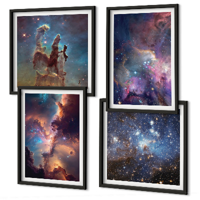 Polyptychon mit rahmen Kosmische Sternenlandschaften