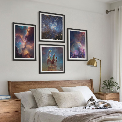 Polyptychon mit rahmen Kosmische Sternenlandschaften