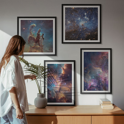 Polyptychon mit rahmen Kosmische Sternenlandschaften