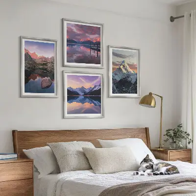 Polyptychon Berglandschaft mit Rahmen