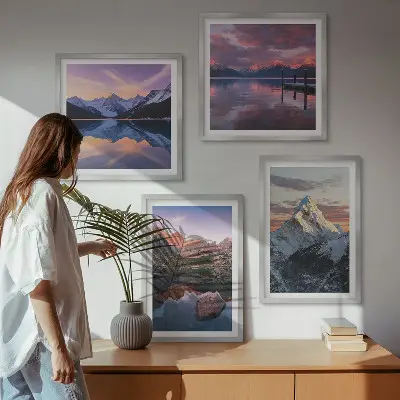 Polyptychon Berglandschaft mit Rahmen