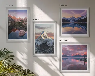Polyptychon Berglandschaft mit Rahmen
