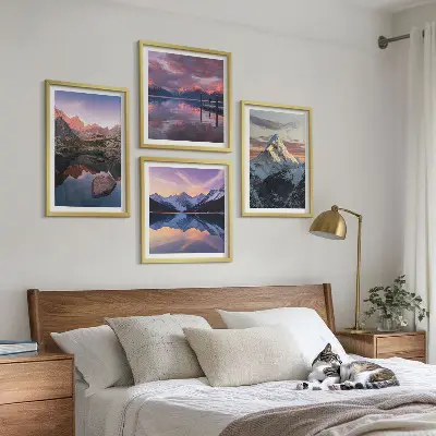 Polyptychon Berglandschaft mit Rahmen