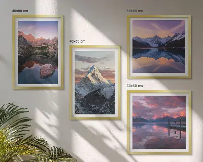 Polyptychon Berglandschaft mit Rahmen