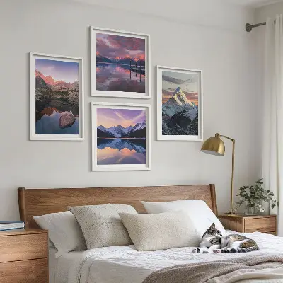 Polyptychon Berglandschaft mit Rahmen