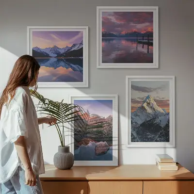 Polyptychon Berglandschaft mit Rahmen