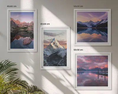 Polyptychon Berglandschaft mit Rahmen