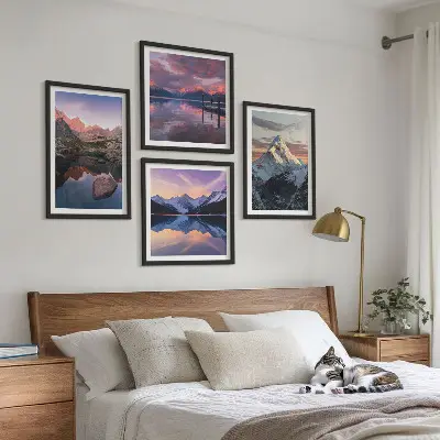 Polyptychon Berglandschaft mit Rahmen