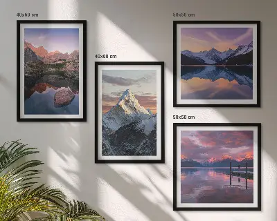 Polyptychon Berglandschaft mit Rahmen
