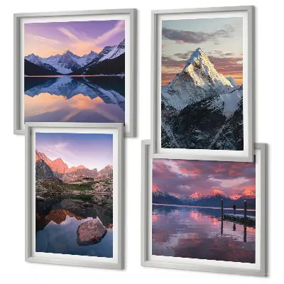 Polyptychon Berglandschaft mit Rahmen