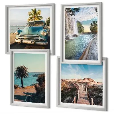 Wanddeko-Set mit Urlaub, Palmen und Wasserfall Motiv