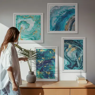Wanddeko-Set mit abstrakter dekorativer Malerei