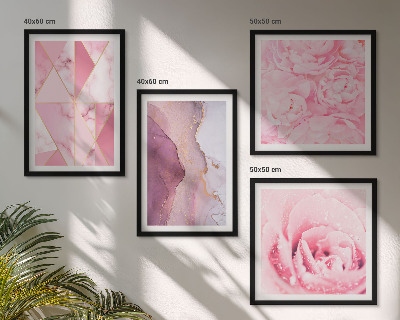 Polyptychon mit rahmen Rosa geometrische Pfingstrosen