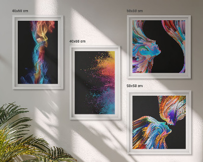 Wanddeko-set Farbenfrohe Abstraktionen, Gesichter, Formen