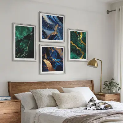 Wanddeko-Set mit eleganten Mustern auf Steinen
