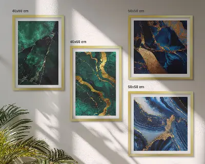 Wanddeko-Set mit eleganten Mustern auf Steinen