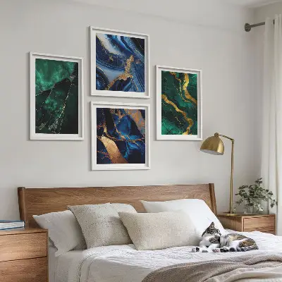 Wanddeko-Set mit eleganten Mustern auf Steinen