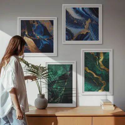 Wanddeko-Set mit eleganten Mustern auf Steinen