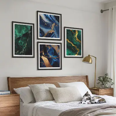 Wanddeko-Set mit eleganten Mustern auf Steinen