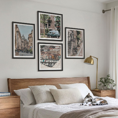 Polyptychon mit rahmen Stadtansichten von Gebäuden