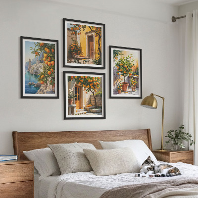 Wanddeko-set Gemalte Zitruslandschaften