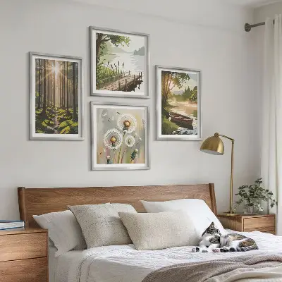 Wanddeko-Set mit Motiv Waldlandschaft und See