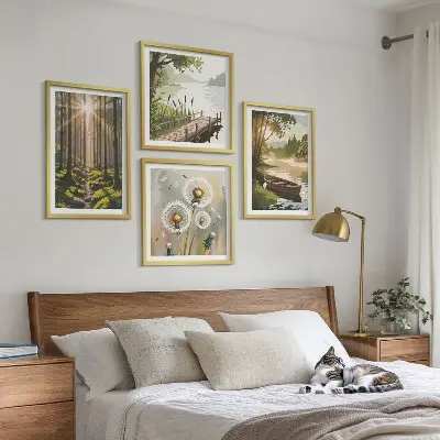 Wanddeko-Set mit Motiv Waldlandschaft und See