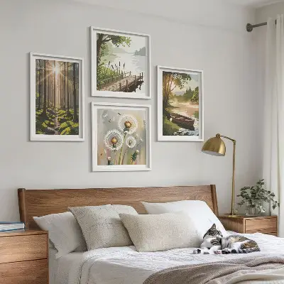 Wanddeko-Set mit Motiv Waldlandschaft und See