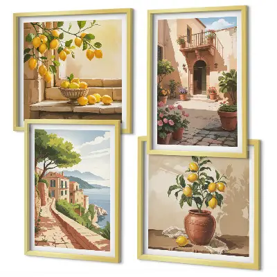 Wanddeko-Set mit Zitrusfrüchten für die Küche