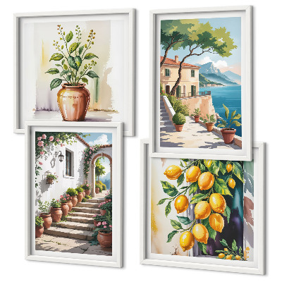 Wanddeko-set Zitronenblüten am Meer