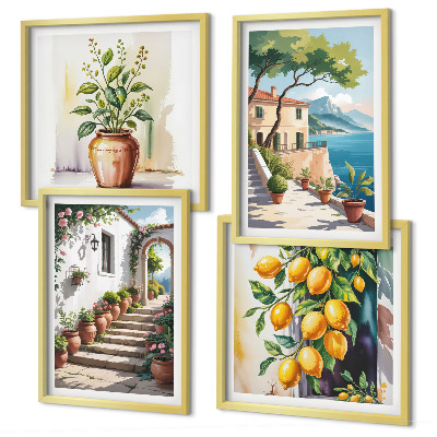 Wanddeko-set Zitronenblüten am Meer