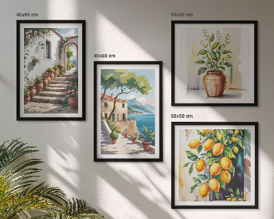 Wanddeko-set Zitronenblüten am Meer