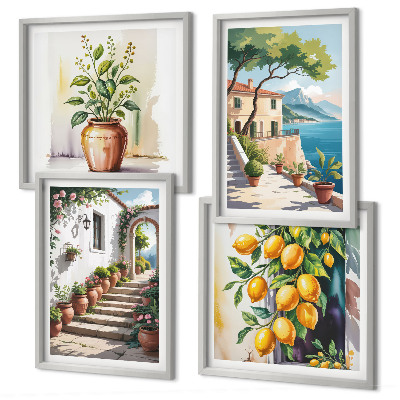 Wanddeko-set Zitronenblüten am Meer