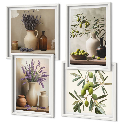 Polyptychon mit rahmen Blumen in Vasen als Dekoration