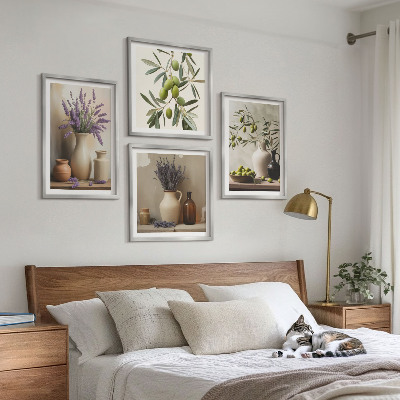 Polyptychon mit rahmen Blumen in Vasen als Dekoration