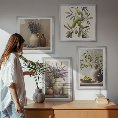 Polyptychon mit rahmen Blumen in Vasen als Dekoration