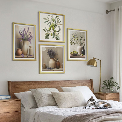 Polyptychon mit rahmen Blumen in Vasen als Dekoration