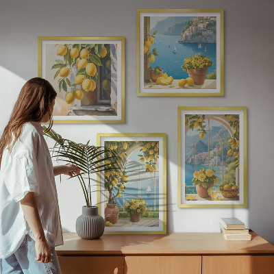 Wanddeko-set Meereslandschaften, Zitronen, Fenster