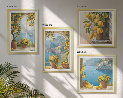 Wanddeko-set Meereslandschaften, Zitronen, Fenster