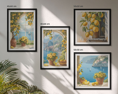 Wanddeko-set Meereslandschaften, Zitronen, Fenster